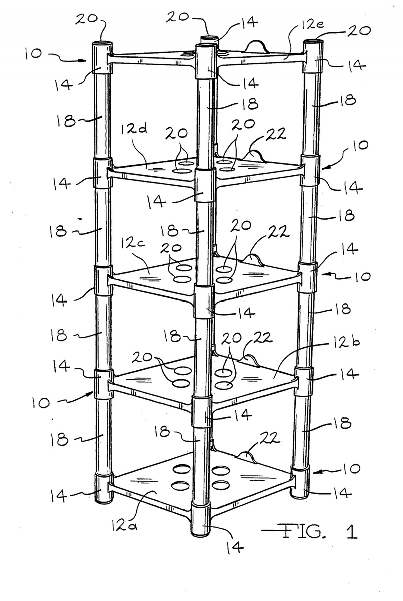 ipbybv's tweet photo. Storage solutions have been #InventedInToledo, too! In 1990, Tolco Corporation received US Patent 4,940,150 for this unique storage unit. It features interchangeable designs, including smaller shelving pieces that fit into the holes of the larger base.

#ToledoHistory #patents https://t.co/e1pEjcCCPa