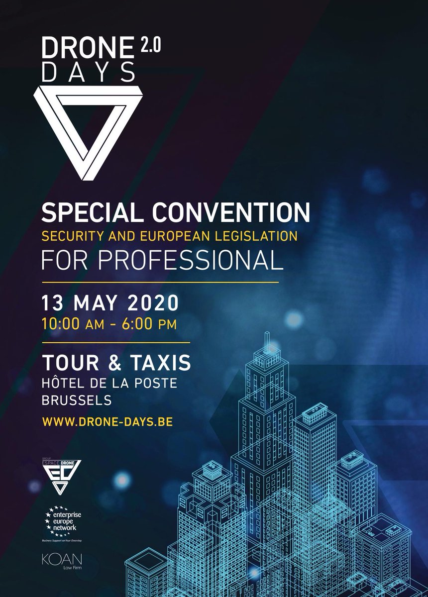 Koan invites you to Drone Days 2.0 on 13/05/20. On this special edition organised by professionals for professionals, Koan will be present to discuss security and European legislation with regards to drones. Visit drone-days.be for more info. #drones