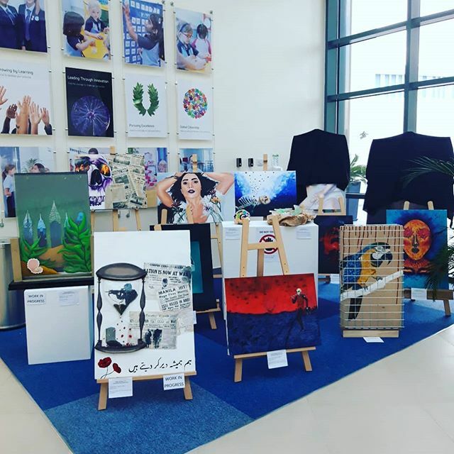 Have a look at our fab year 11 and 13 mock exam pieces on display in reception #gcseart #alevelart