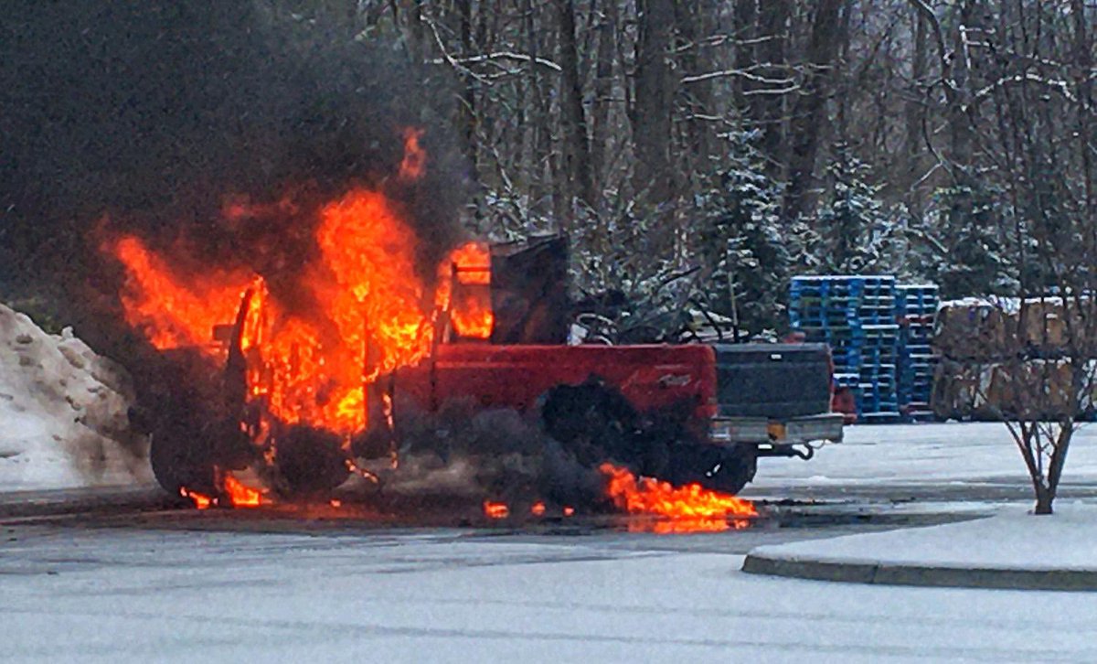 14850today's tweet photo. Two engines and crews from @IthacaFFs responded moments ago to a vehicle fire at the Walmart in Ithaca’s southwest. Thanks to Chris Brandli for the photo. #twithaca https://t.co/L1BUhBu5TA