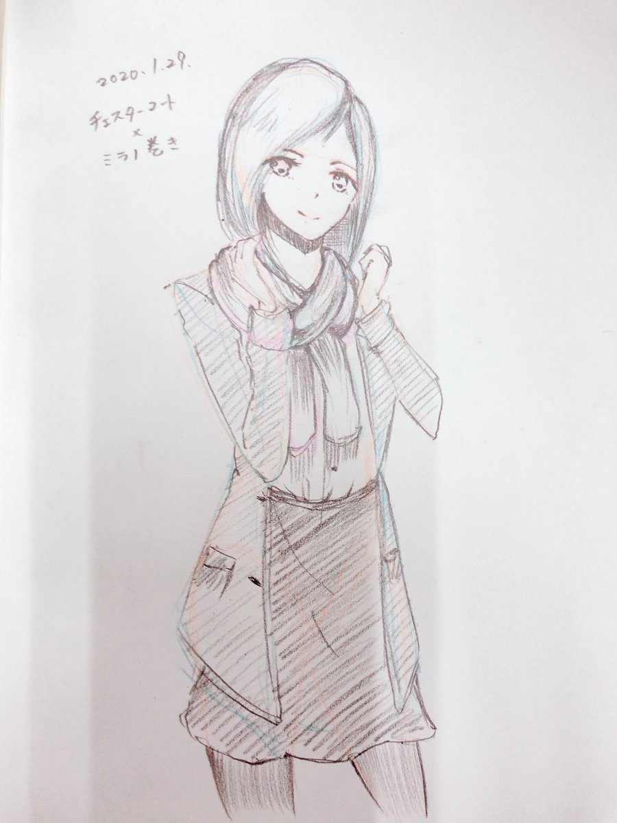 rioka314's tweet photo. チェスターコートとミラノ巻き https://t.co/pWs9EUYl1r
