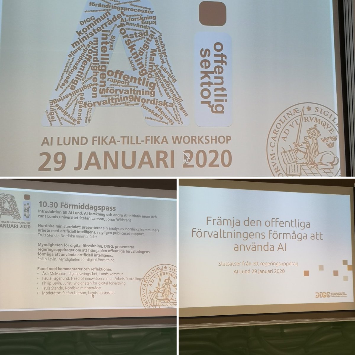 cagnesdotter1's tweet photo. Heldag om AI i offentlig sektor! Tack @DigitalSocietyL och AI Lund för en intressant dag! https://t.co/tiEfRaU3hO