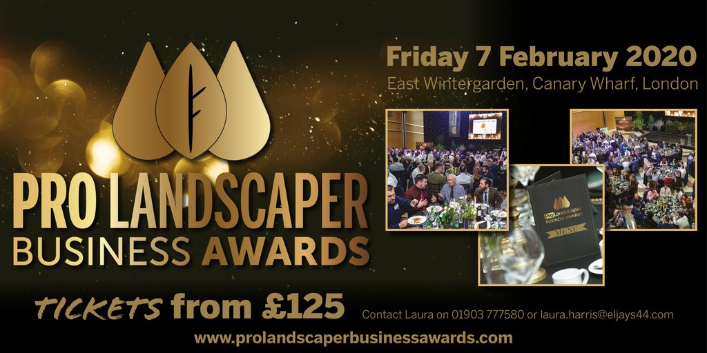 ProLandscaperUK's tweet photo. There's still time to get your ticket to the Pro Landscaper Business Awards, contact Laura Harris on 01903 777 580 or laura.harris@eljays44.com 🎟️ https://t.co/1Qq3uLps8y