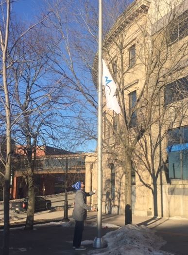 Thank you to everyone who attended the #BellLetsTalk flag raising. The City of Saint John is encouraging staff and citizens to join the conversation on mental health.This year's #BellLetsTalk theme is - When it comes to mental health, every action counts