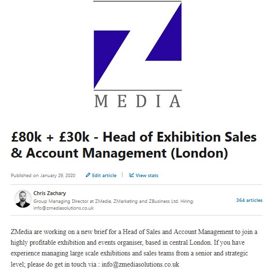 ZMediaSolutions's tweet image. #mediasales #exhibitionsales #exhibitions #exhibitionjobs #mediarecruiter #mediajobs #zmedia
zmediasolutions.co.uk
Info@zmediasolutions.co.uk
