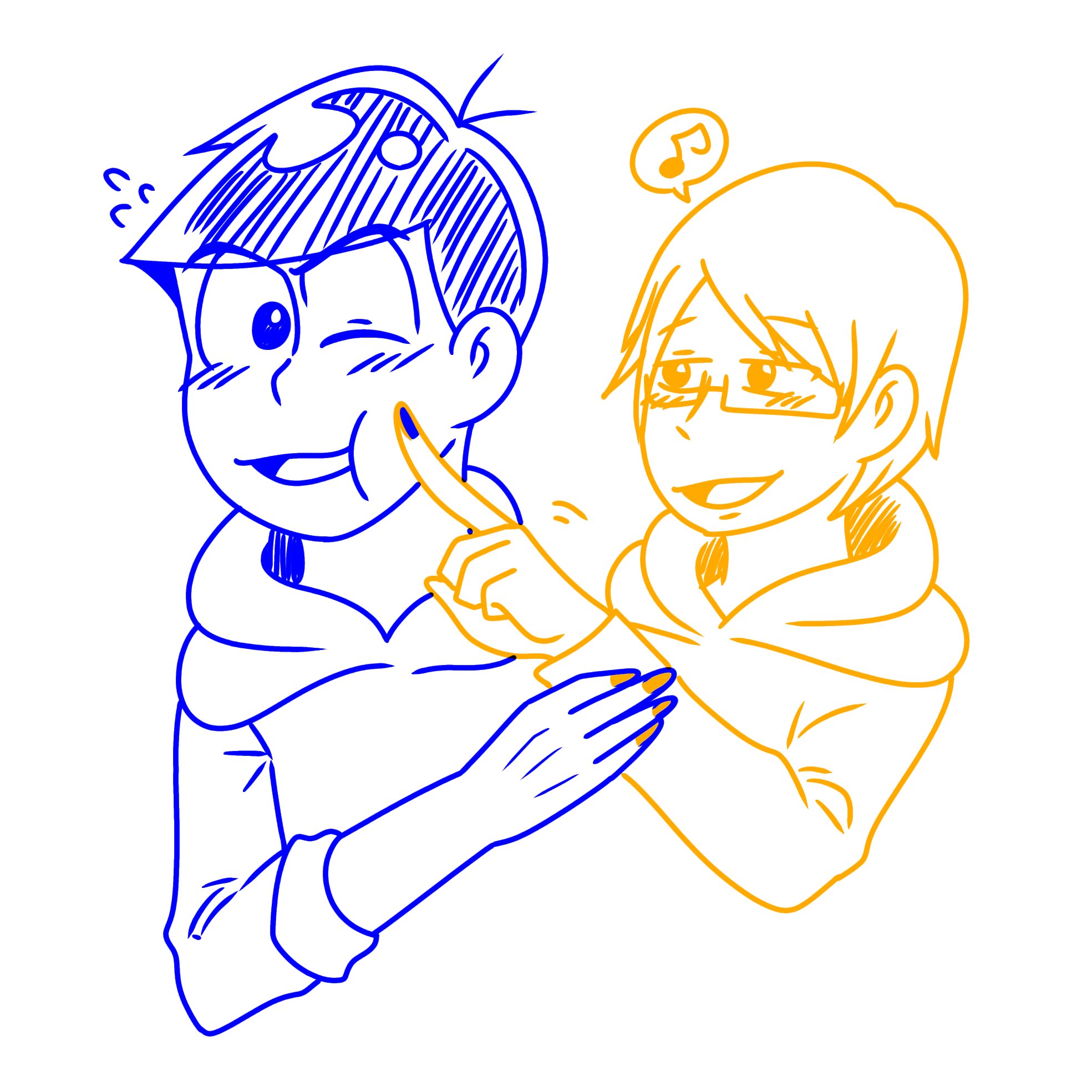 餅月 夢松オリキャラちゃんとカラ松 カラ松 夢松 イラスト