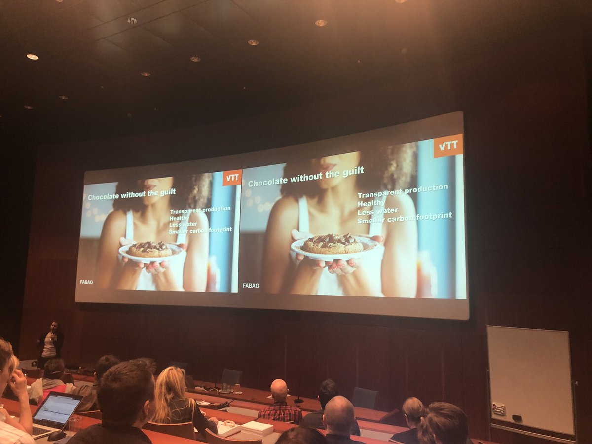 VTTFinland's tweet photo. Meeting our #chocolate cravings in a #sustainable manner is likely to become impossible 🍫 FABAO will decrease the environmental cost of your favorite treat! ✨#VTTiBEX #chocolatewithoutguilt https://t.co/T6wGsGYfAb
