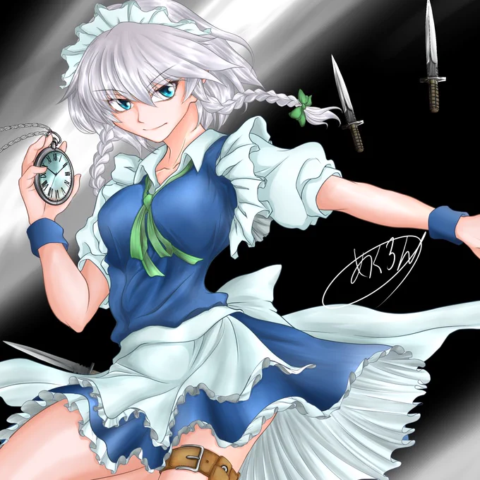 #十六夜咲夜  #東方project 

夜を切り裂く 