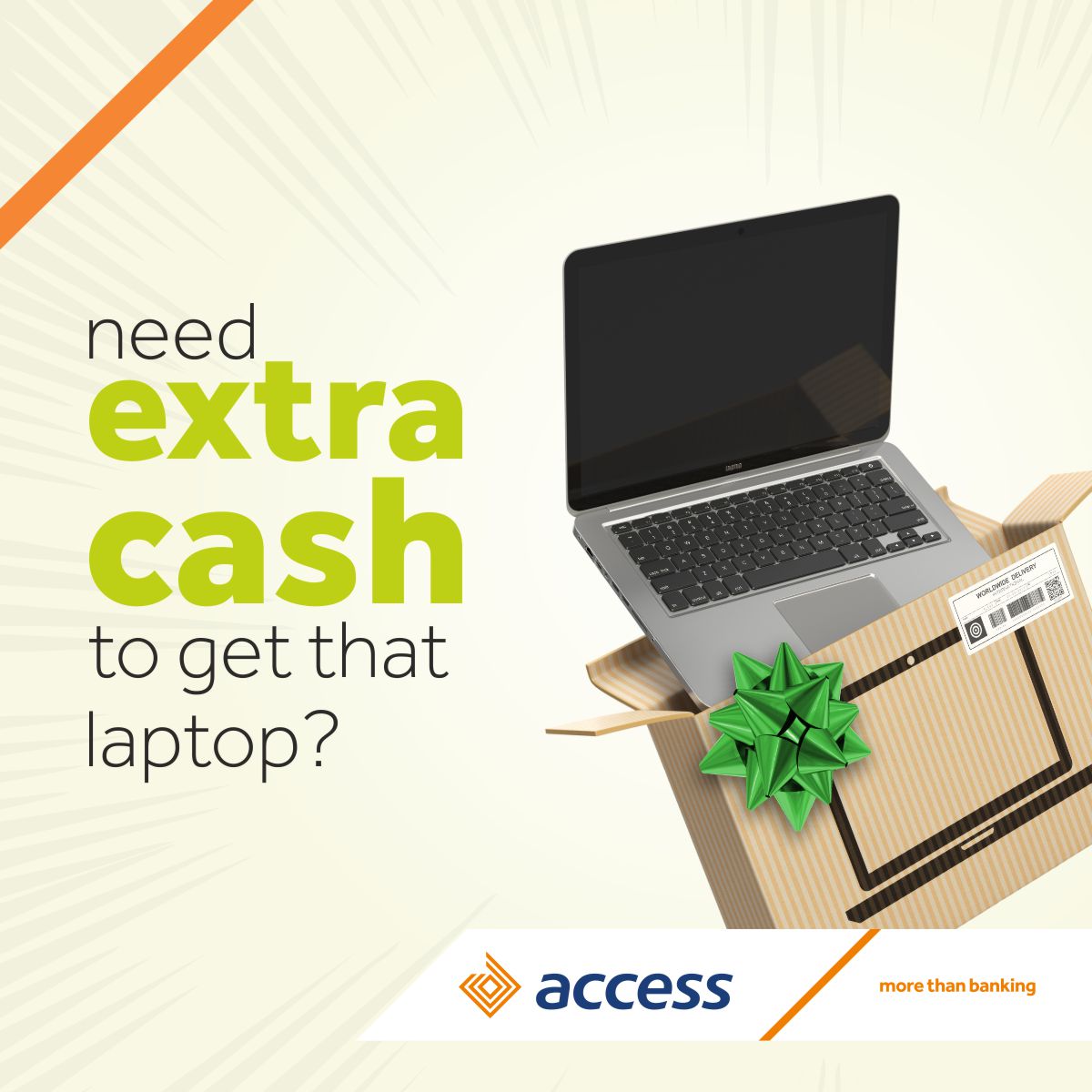 access_more's tweet photo. Need extra cash to complete payment for your dream laptop?
Dial *901*11# NOW for an instant loan. Service also available on the Quickbucks app.
#accessinstantloans #sharpsharploans https://t.co/I71PIliV2w