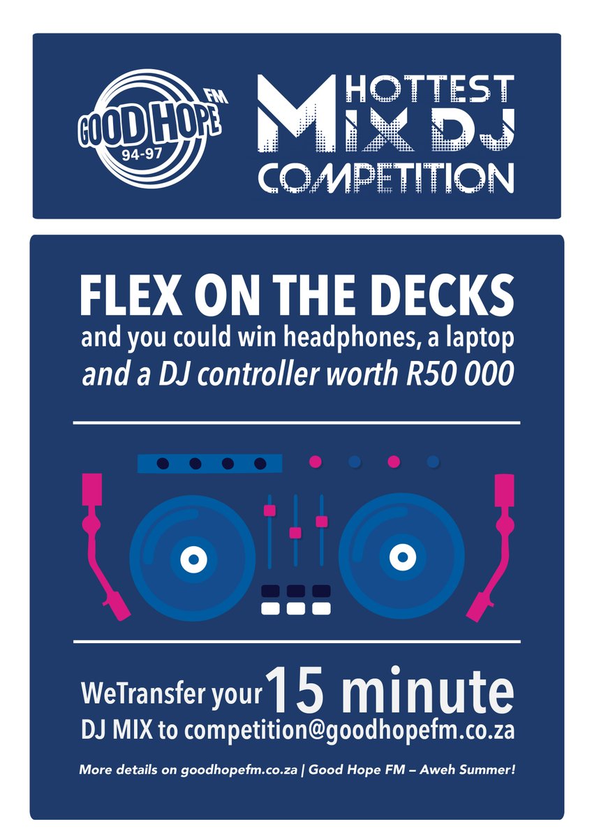 🎧 If you think you’ve got what it takes to be the next big Hip Hop or Dance DJ, then this is your chance to flex on the decks Send us your 15 minute mix and you could win headphones, a laptop and a DJ controller worth R50k #GHFMMixDJ More details: bit.ly/GHFMDJ2020