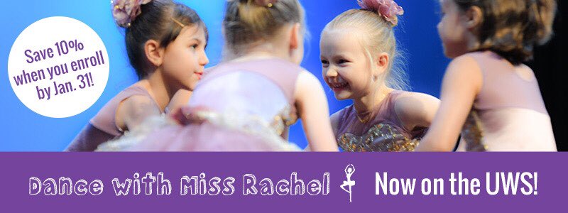 MacKidUWS's tweet image. Open House this Saturday (Feb 1) &amp;amp; Sunday (Feb 2) from 10am-2pm at Dance with Miss Rachel’s NEW studio at Columbus Ave &amp;amp; 86th. Save 10% when you enroll by 1/31/20 with code “MacJan10”. Visit dancewithmissrachel.com