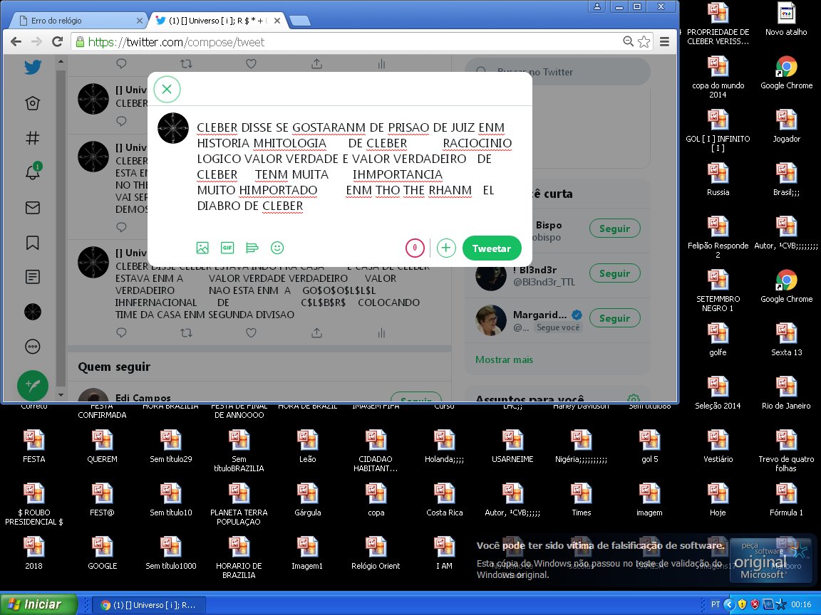 CLEBER DISSE SE GOSTARANM DE PRISAO DE JUIZ ENM HISTORIA MHITOLOGIA      DE CLEBER          RACIOCINIO LOGICO VALOR VERDADE E VALOR VERDADEIRO   DE CLEBER     TENM MUITA       IHMPORTANCIA                            MUITO HIMPORTADO        ENM THO THE RHANM   EL DIABRO DE CLEBER