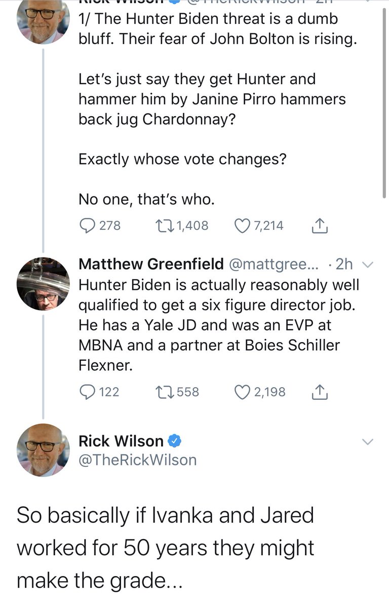rick wilson twitter on Sunny Mcsunnyface On Twitter Rick Wilson Pretty Sure That Hunter Biden Is Independently Qualified For Cushy Ukrainian Gas Company Job Unlike Those Benefits Of Nepotism In The Trump Family Https T Co Rkrzfhrnia