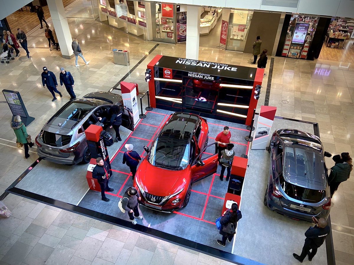 Fusion2K_Events's tweet photo. Proud launch of our @NissanUK National All-New Nissan Juke Roadshow this week @westfieldstrat. A lot of hard work by our teams and partners, #Juke #Micra and #Qashqai all looking fab, interactive content + holographic display. #eventprofs https://t.co/vffA0PxkzL