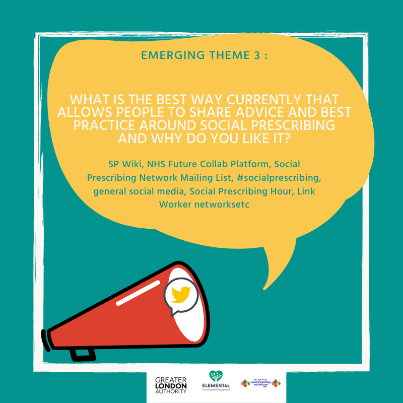 AccessElemental's tweet photo. Final theme ahead of tonight's discussion 🕺 Have your say tonight 8-9 PM @SocialPresHour #socialprescribing #digitalhealth https://t.co/Q7tXUQrWlP