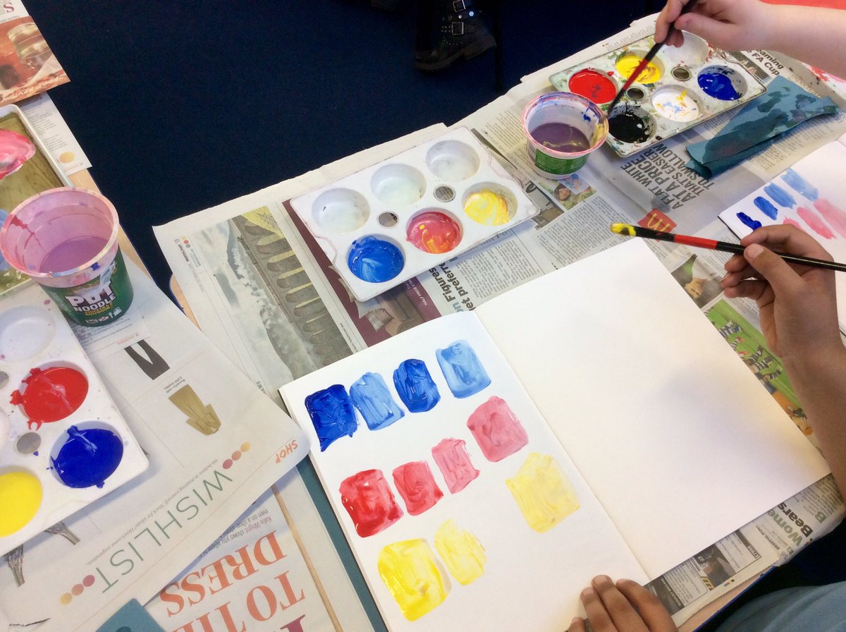 glenfromep's tweet photo. Colour mixing using just 5 colours in the style of Lowry 😻#cedarclass #year3 #celebrateartsmark #swculturaled @Artsmarkaward https://t.co/vyo0sRvl1G