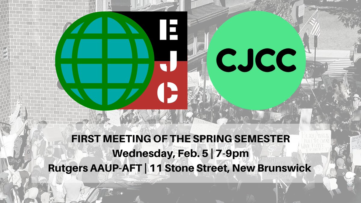 Endowment Justice Collective (@rutgersejc) on Twitter photo 🚨 FIRST MEETING OF THE SEMESTER 🚨 In one week, join us and <a href="/cjclimate/">Central Jersey Climate Coalition</a> as we continue building a movement to truly revolutionize Rutgers--fighting in solidarity across issues in order to ensure that our university is sustainable and stands for justice. 🚨 FIRST MEETING OF THE SEMESTER 🚨 In one week, join us and <a href="/cjclimate/">Central Jersey Climate Coalition</a> as we continue building a movement to truly revolutionize Rutgers--fighting in solidarity across issues in order to ensure that our university is sustainable and stands for justice.
