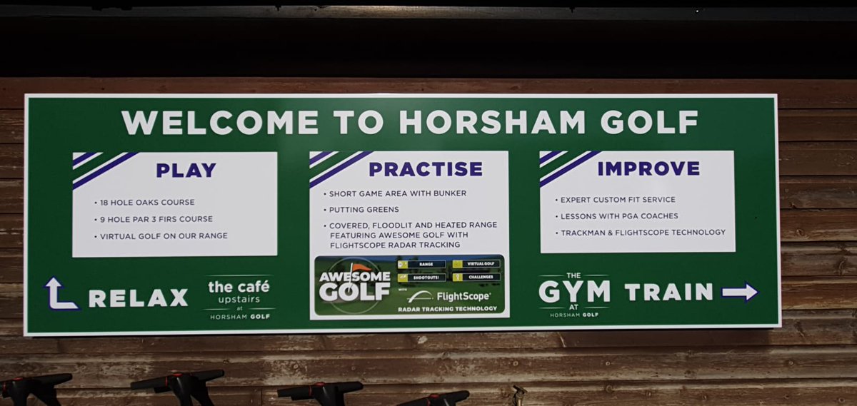 Visiting our first range installation <a href="/HorshamGF/">Horsham Golf</a> - exciting to see <a href="/awesome_golfing/">Awesome Golf</a> on the signage! 😁😎 

#awesomegolf #flightscope #WednesdayMotivation