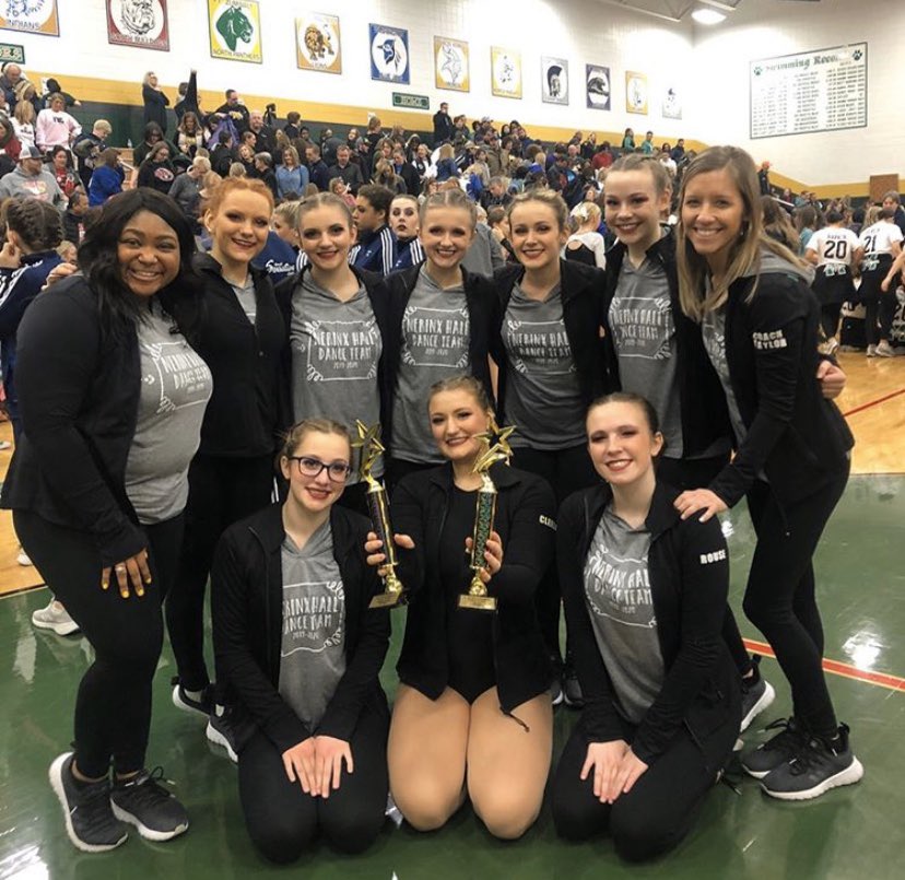 nerinxdance's tweet photo. We had such a great time at the first annual Fort Zumwalt North Invitational! We are very proud to take home 4th in jazz and 6th in hip hop. We can’t believe this was out last competition before state!💚💚 #nhdt #markers https://t.co/zmYEWbnU8V
