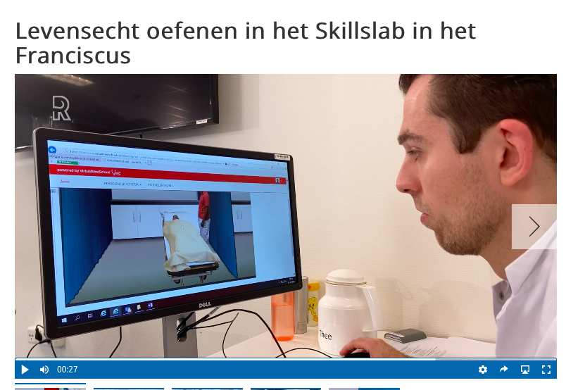 Trots dat wij <a href="/Franciscuszorg/">Franciscus</a> kunnen ondersteunen met hun trainingen in het #Skillslab. <a href="/RTV_Rijnmond/">Rijnmond</a> maakte hier een mooi filmpje over (<a href="/abcdeSIM/">abcdeSIM</a> vanaf 00:30) rtvr.nl/R7sU #seriousgame #innovatie #rotterdam #medicalsimulation