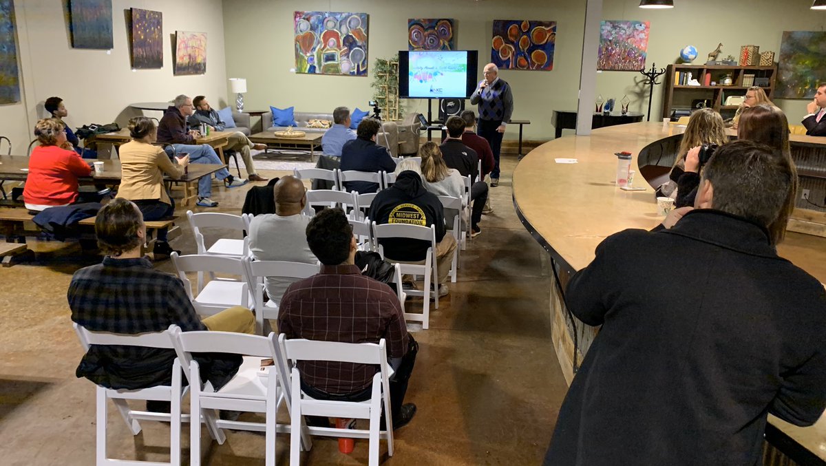 Weather?!  What weather?  Another 36 leaders brave the dusting to hear from @NKCBC Rich Groves <a href="/NorthlandKCCC/">CoffeeConnect</a> and the spawning of NKC’s creators and makers. <a href="/NorthlandCAPS/">Northland CAPS</a> <a href="/ClayCountyEDC/">ClayCountyEDC</a>