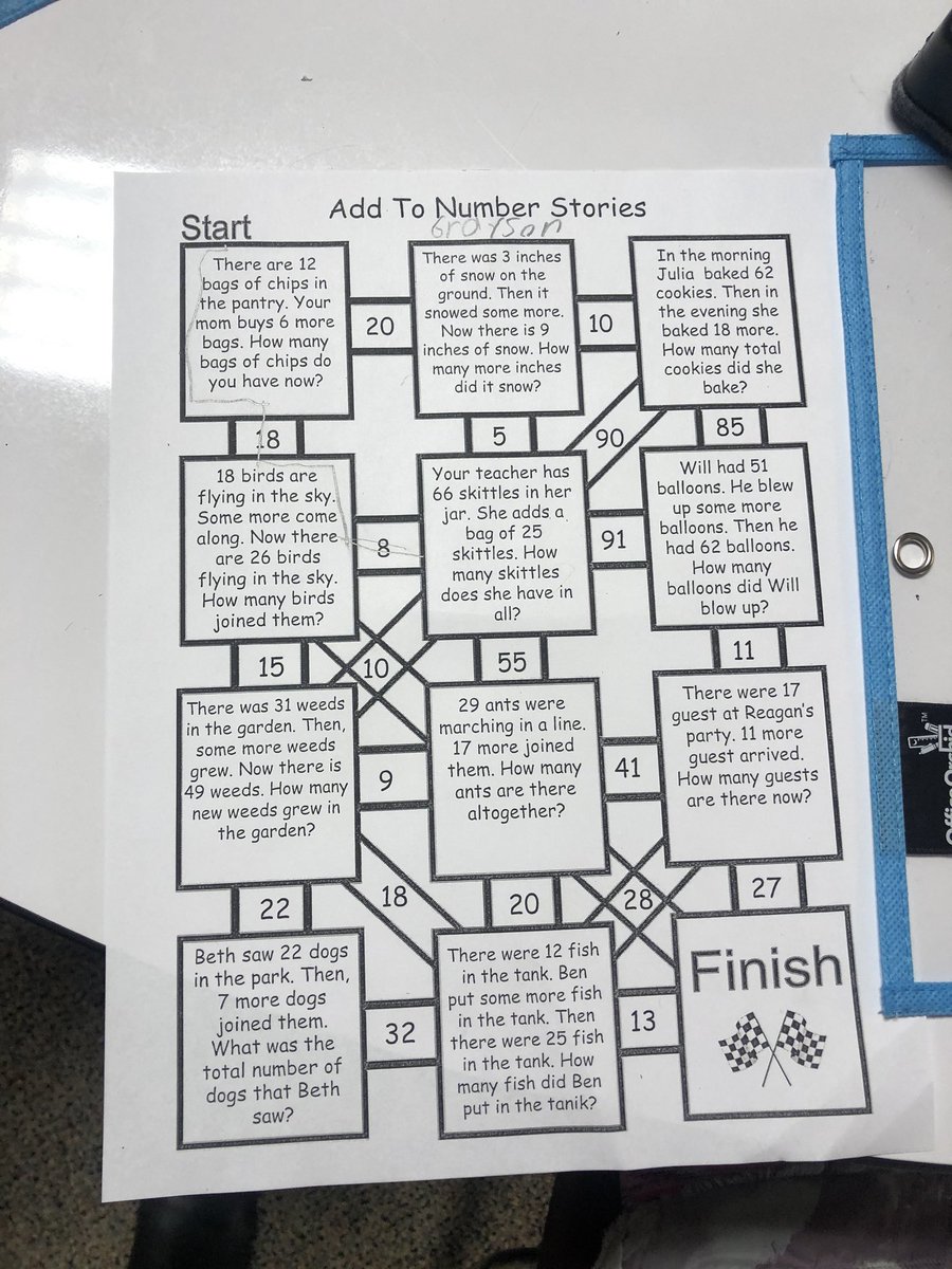 MissGardnerFES's tweet photo. Adding some fun to solving story problems! They must correctly solve the story problems to lead them through the maze! ➕➖🏁 https://t.co/5s6nnqrJia