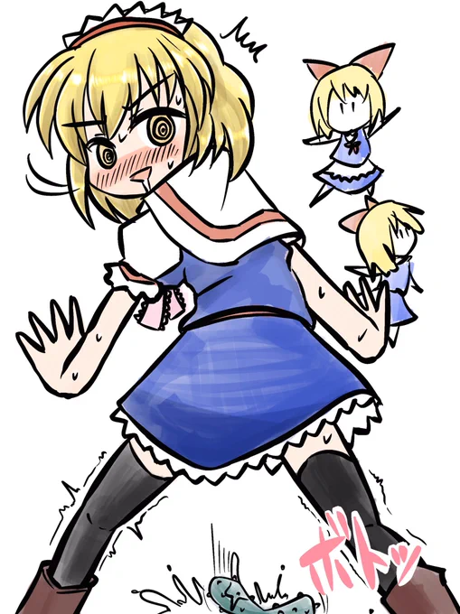 きゅうりを落としたうっかりアリス 