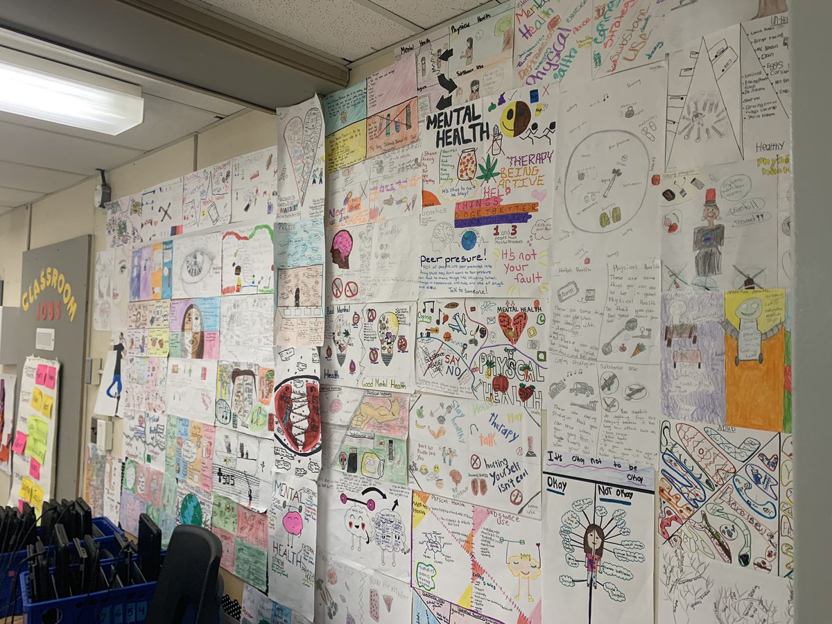 sgonca17's tweet image. Our intermediate students worked on Mental Health Posters. We discussed strategies, statistics, factors etc. @Bell_LetsTalk #createawareness #talkaboutit @SirIsaacBrockPS @TVDSB