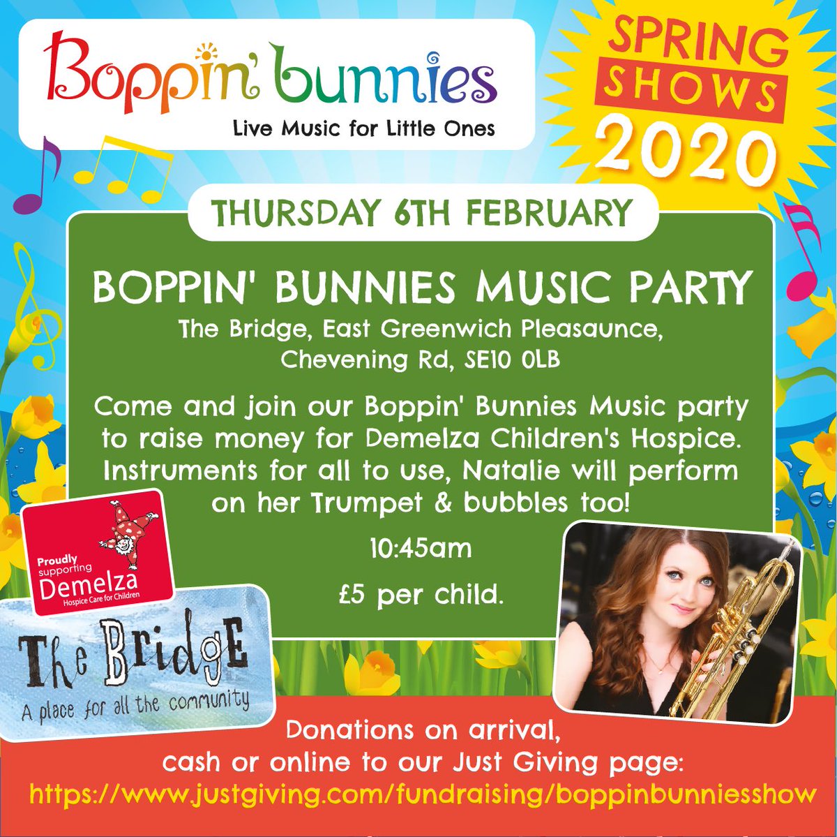 Come and party with Boppin’ Bunnies <a href="/TheBridgeSE10/">The Bridge East Greenwich CIC</a> and help raise money for a great cause!