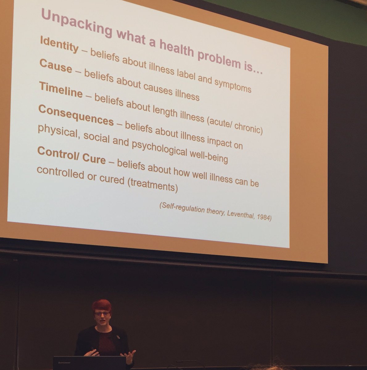 beritten's tweet photo. As an academic psychologist I am happy to listen to @BekkerHilary introduce Leventhal's #commonsensemodel and the importance of understanding the dynamics of people’s illness perceptions in relation to #patientinvolvement including #shareddecisionmaking. @ResCenPI #sundpol https://t.co/s8IAJcaaEW