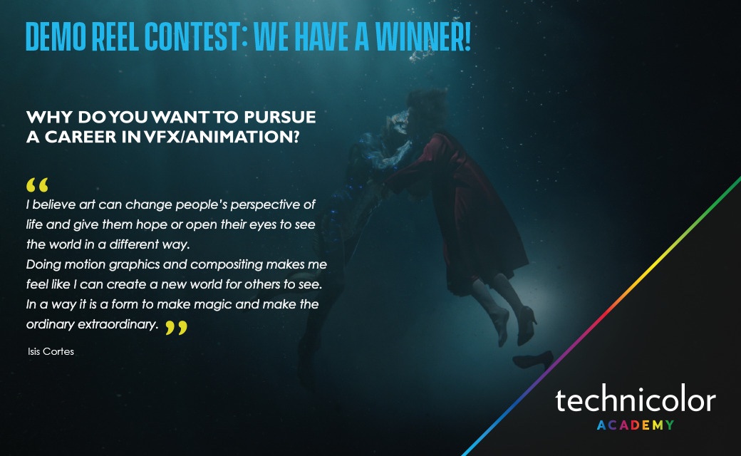 TechnicolorAca's tweet photo. And we have a winner! 🌟 Congratulations to Isis Cortes for this amazing answer in our contest! Isis won a The Shape of Water Funko Pop! signed by Dennis Berardi, VFX Supervisor of the movie 😎
Thank you to everyone who participated and keep an eye out for future contests 😉 https://t.co/C1azFcpHAq