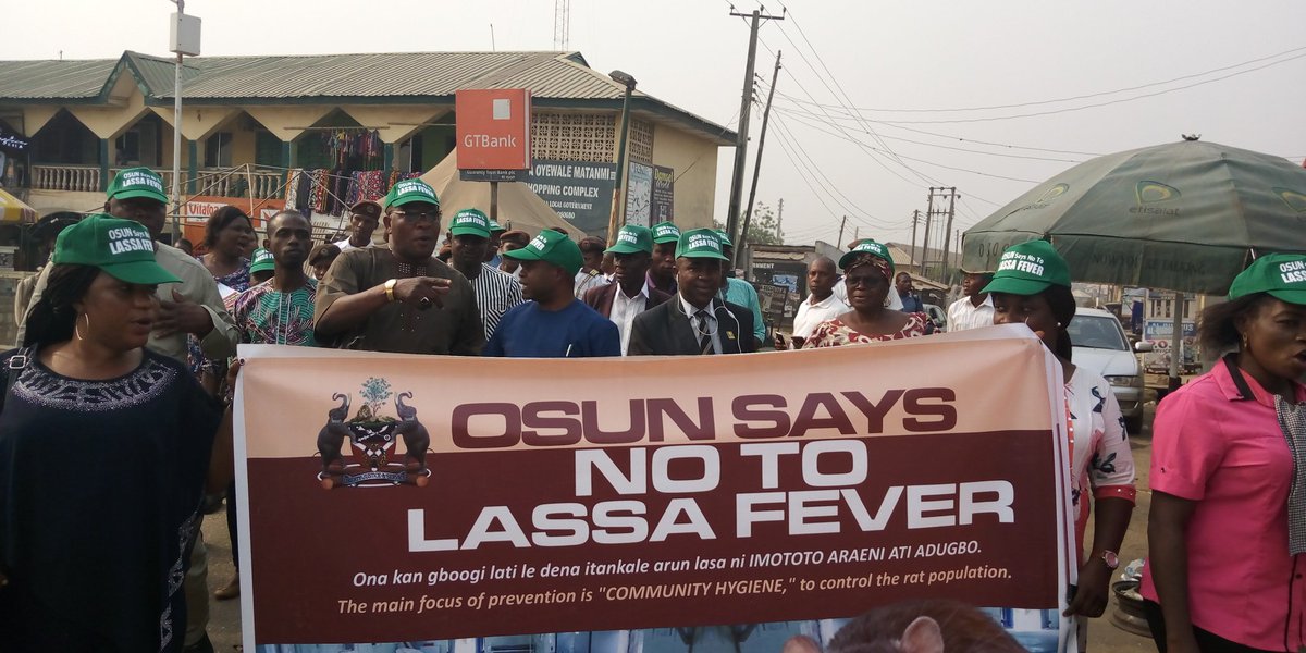 Osun takes lassa fever sensitization to the Igbona market  with the SA to the Governor public Health, DPH, Olorunda Chairman and other health stakeholders in the LGA