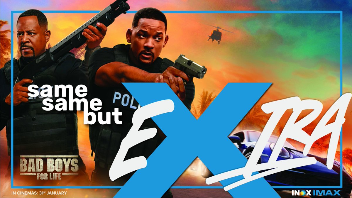 INOXMovies's tweet photo. Whatcha gonna do this weekend? Don't miss the thrill and action of the @BadBoys on the biggest screen possible! Watch #BadBoysForLife, only in #INOXIMAX, this Friday.
@SonyPicsIndia #MartinLawrence @BadBoys #BadBoysAtINOX #WillSmith #BadBoys @IMAX https://t.co/PojuUzmUit
