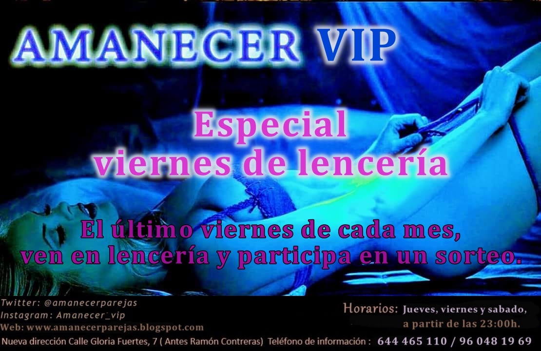 gentelibre_sw's tweet photo. Especial Viernes de LENCERÍA en AMANECER PAREJAS VIP

Más info en: https://t.co/SE4QnA4dJz

#AmanecerParejasVIP #AmanecerParejasValencia #SwingersValencia #parejasliberales #PubSwinger #Valencia #ClubLiberalValencia #FiestaSwingers #GenteLibreSW https://t.co/O8HGLXxEye