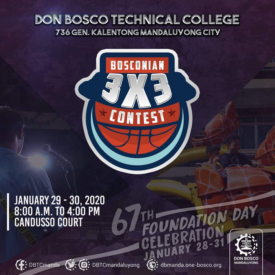 DBTCHSSC's tweet photo. Here is the lineup of activities for the third day of the Foundation Week Celebration! (January 30)

LINEUP ALSO INCLUDES:
•Mr. and Ms. Ideal Bosconian Finals (5:00-6:30pm)  
•Battle of the Bands Semi-Finals (6:30-8:00pm)
•The Voice Finals (12:00-2:00pm) https://t.co/SAI6W34m3o
