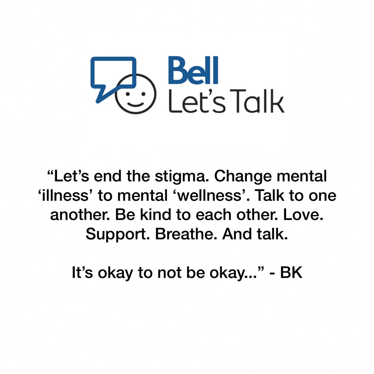 BrettKissel's tweet photo. #BellLetsTalk https://t.co/hS73U5EiZN
