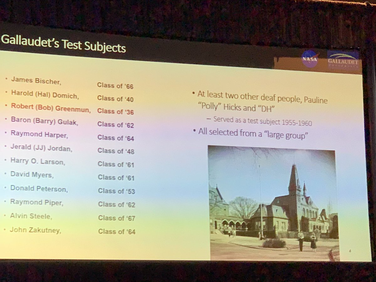 georgemias's tweet photo. Excellent session at the #HRPIWS20: "The Deaf Right Stuff":
@GallaudetU wonderful background and live interviews with Harry Larson and David Myers on the tremendous contributions of the " Gallaudet 11 " test subjects in the space program
#NASA #HRPiws20 #TRISHFORCE @NASA https://t.co/ygpXEv0afU