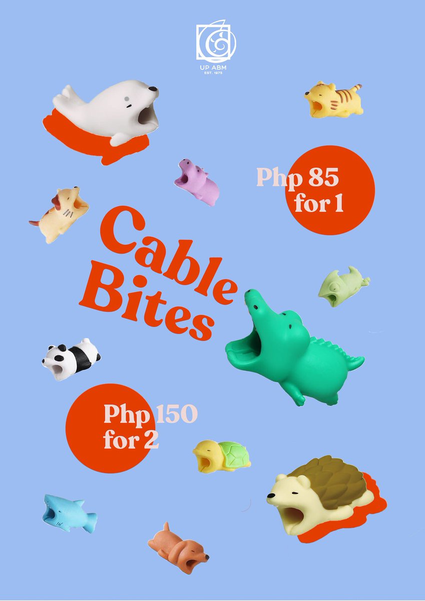 UPABMOfficial's tweet photo. Remind yourselves of your love for animals with these cute cable bites! All proceeds will be donated to PAWS in support of their efforts to rescue &amp; support the livelihood of animal victims from the recent Taal Eruption.

Pre-orders are open until Feb 11:
https://t.co/gxV3WUqSa0 https://t.co/V729mRrvH7