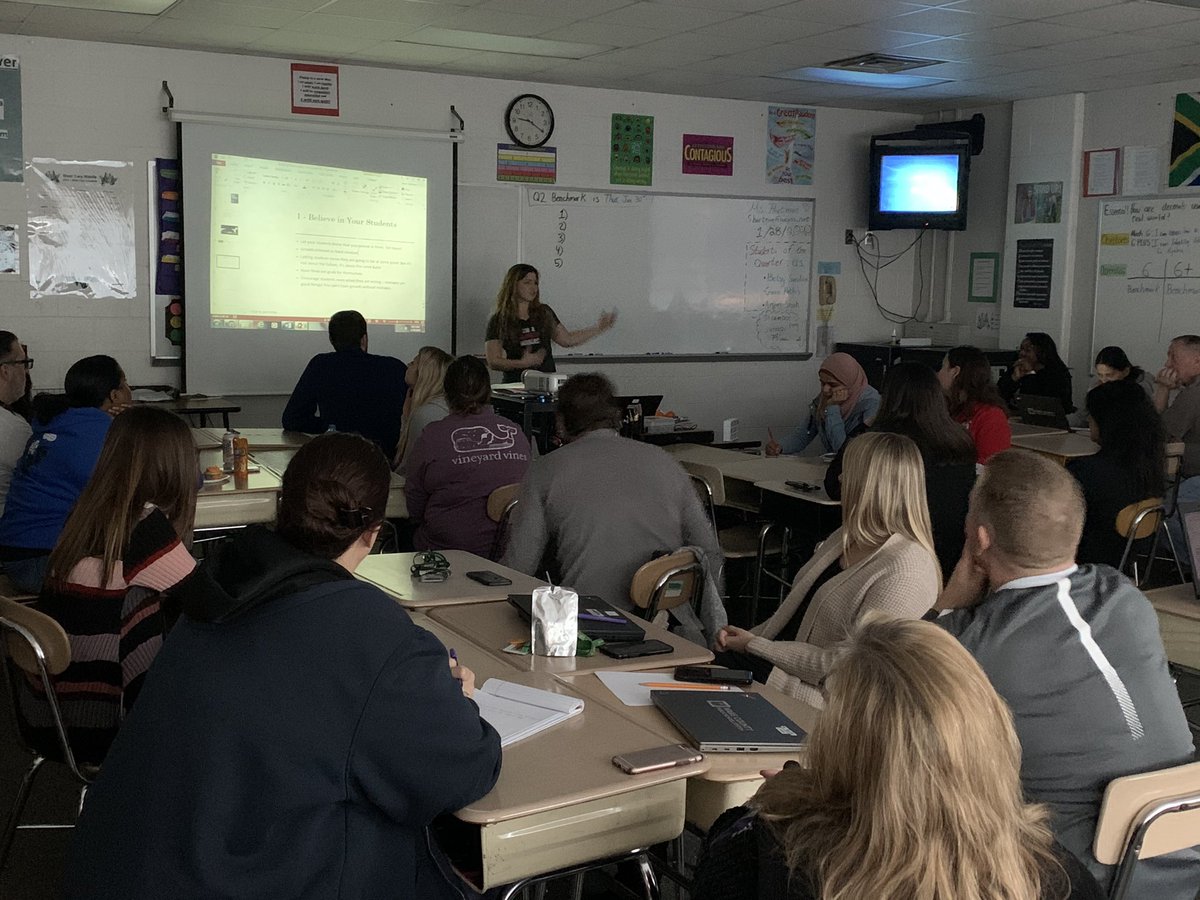 westcaryimps's tweet photo. Love when our teacher leaders step up to lead PD.  Ms. Hartman leads PD on “Building Relationships with Students” while tying in P2 #growthvsfixedmindset #positivityproject #relationshipsmatter https://t.co/E2Ji6O4F7h