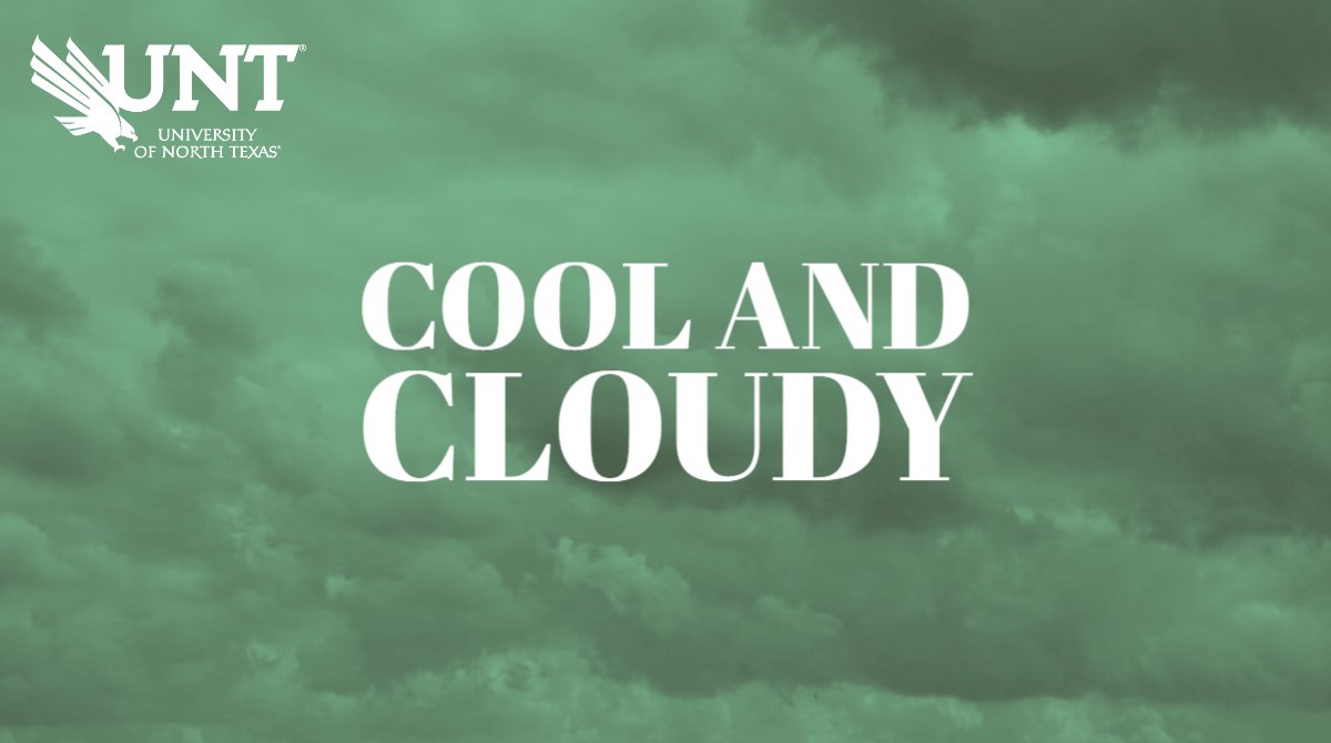Green clouds with the text "Cool and Cloudy"