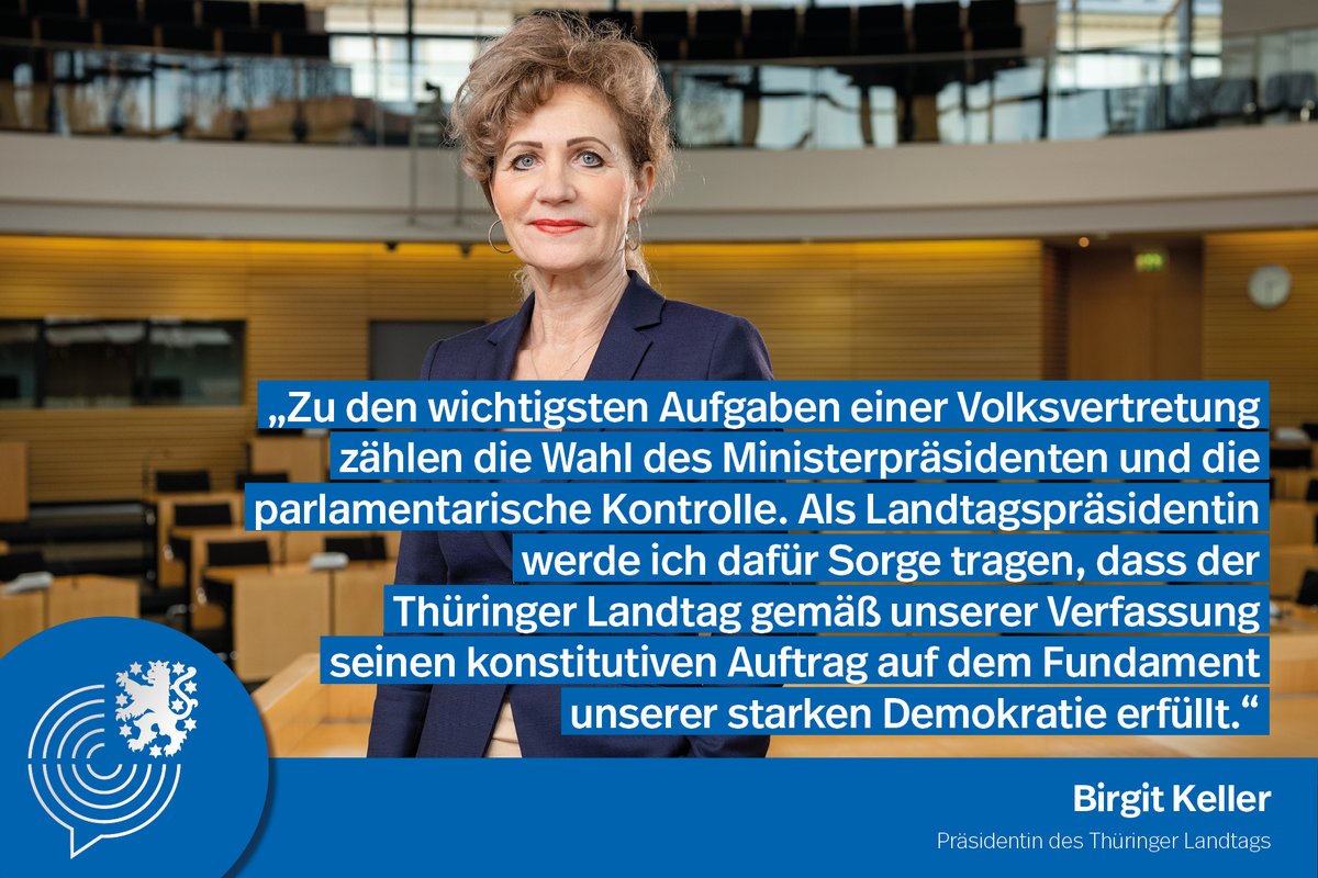 ThuerLandtag's tweet photo. Landtagspräsidentin #BirgitKeller beruft für 5. Februar 2020 11.00 Uhr Sonder- #plenumth @ThuerLandtag zur Wahl des Ministerpräsidenten ein.

PM anbei: https://t.co/UOFuiTPHHP

#Servicetweet #parlament #demokratie #deinlandtag https://t.co/R05IPy31Eh