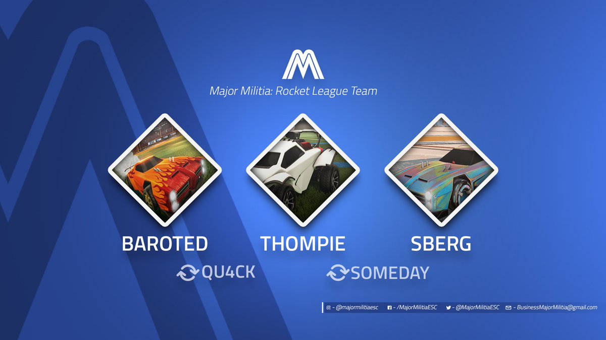 SoulitDigital's tweet photo. [#MajorRL] After an undefeated season last year, our Rocket League team is finally back with the leading man @TheThompie and some fresh new faces in @BarotedRL &amp; @SbergRL! #MajorityRules #MajorWIN https://t.co/0NbrrcuiFw