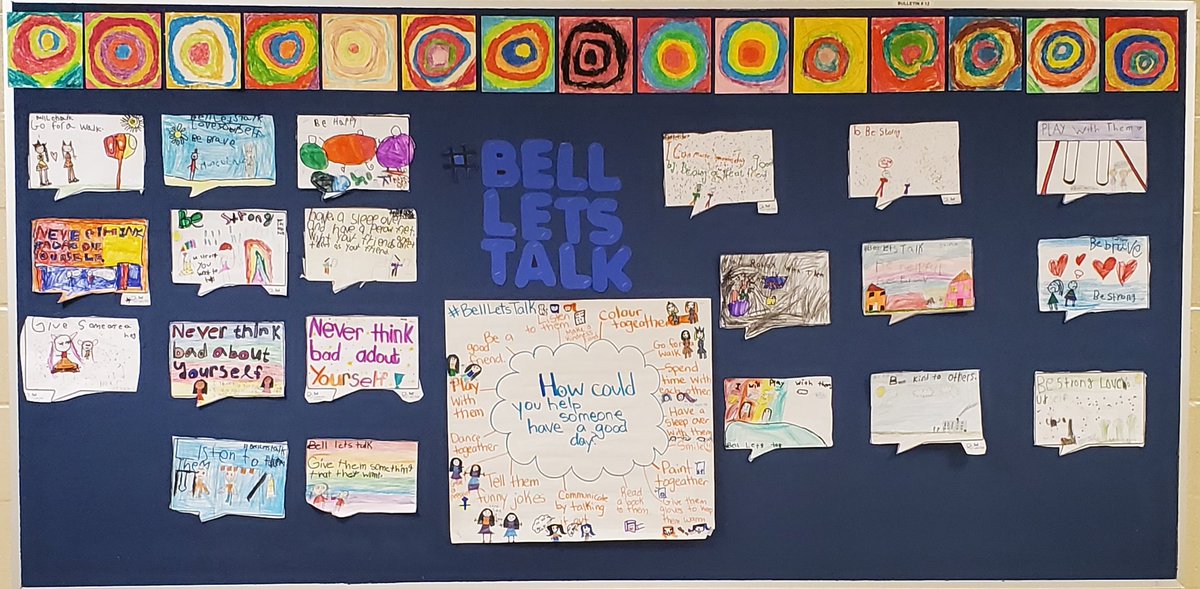 RSodhi15's tweet photo. In 2A we talked about how you can help someone have a good day. Afterwards students watched a video about #mentalhealth and created their #BellLetsTalk messages.
#climatepeel #endthestigma @FairlawnPSPDSB https://t.co/zJkpkDAEBj