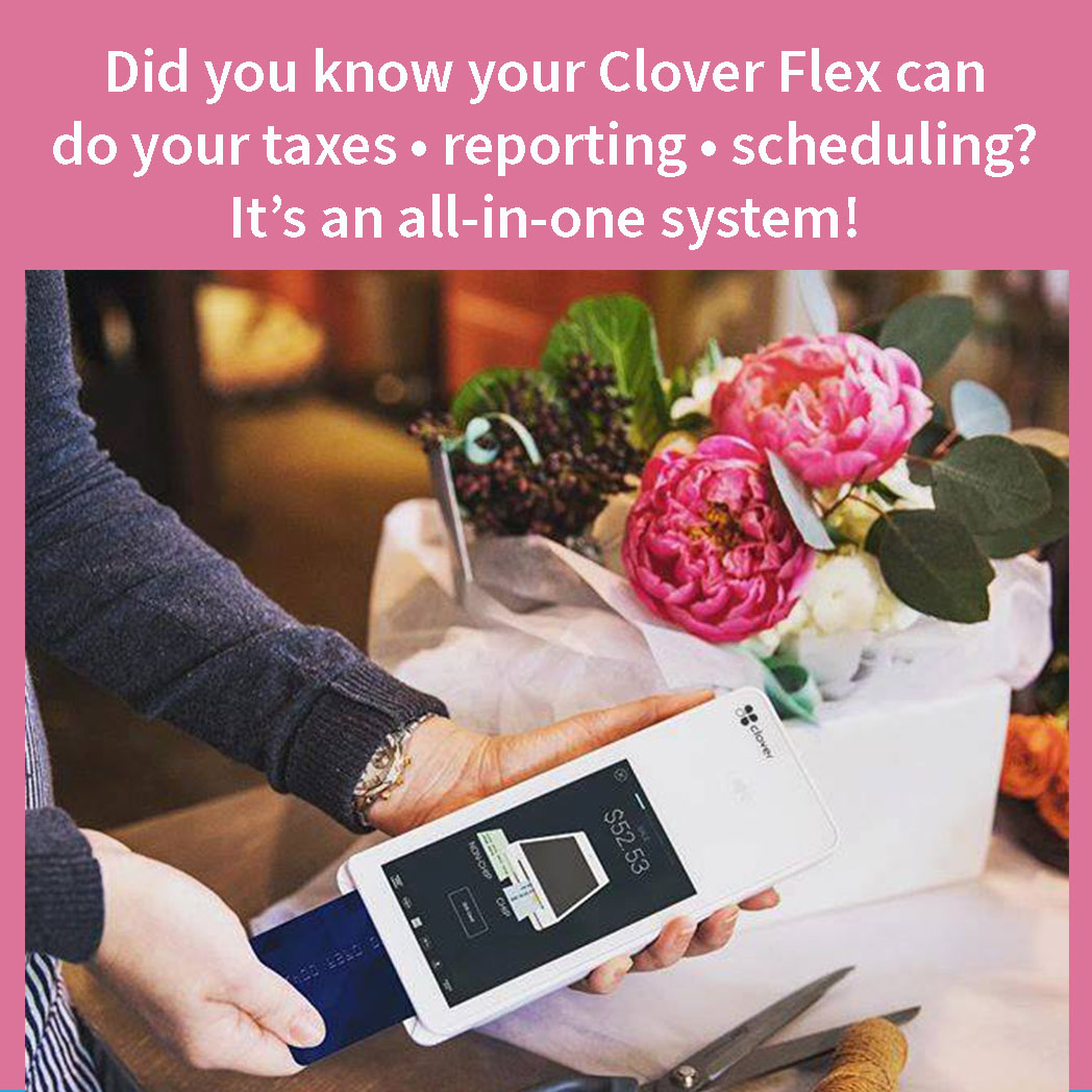 #CloverFlex can do your #taxes, #reporting AND #scheduling.

Want to know how? Just ask ☎️888-902-6227

#getvms #BelieveinSmallBusiness #WednesdayWisdom #WOB #mompreneur #salon #nail #spa #flowershop #hair #entrepreneur #TheEveryDayGirl #Startup #SmallBusiness #SavvyBusinessOwner
