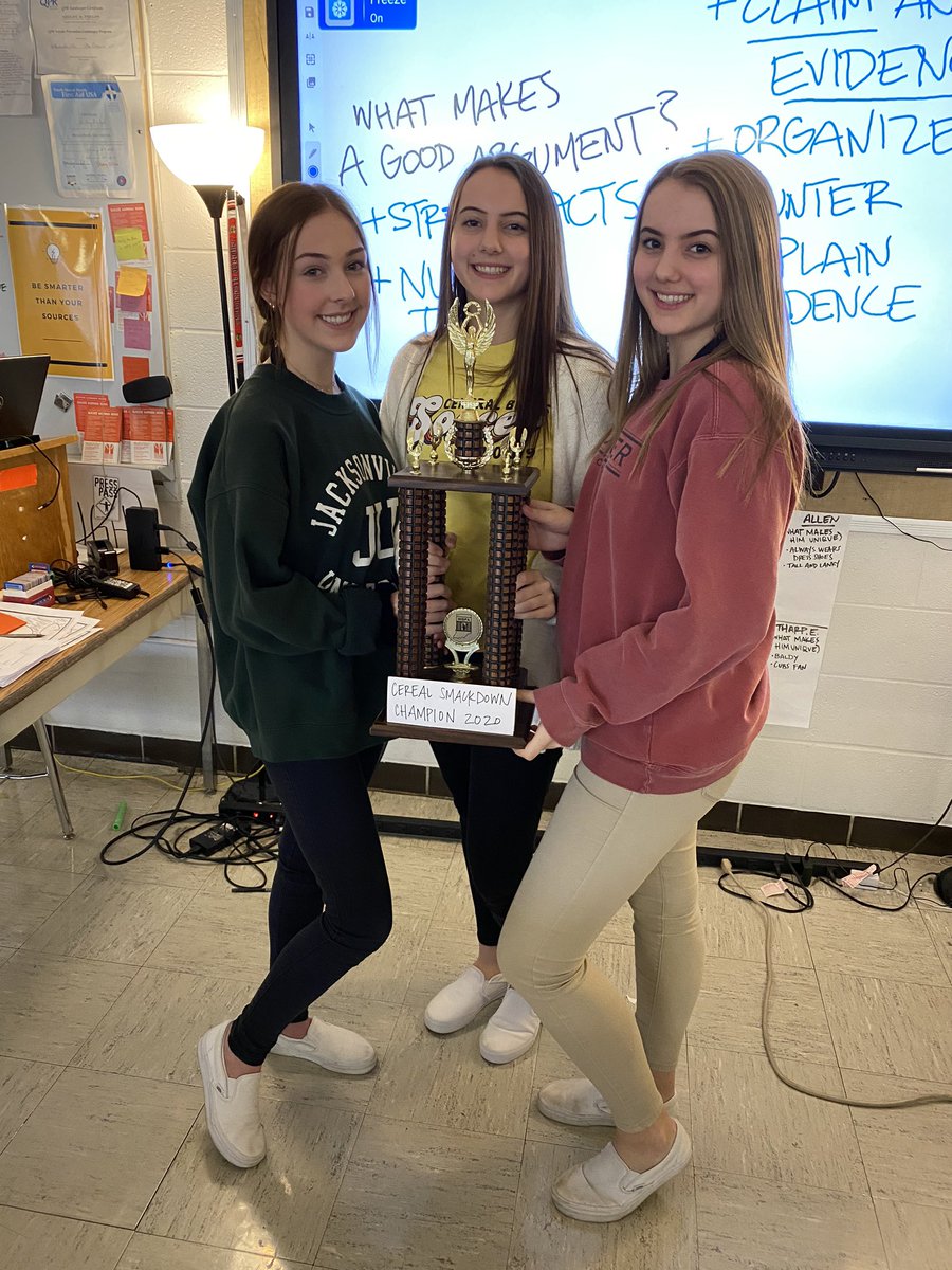 PhelpsCHS's tweet photo. FROSTED FLAKES WIN!!! Good job, Lola, Kayla, and Kiersten! 2nd period champs! https://t.co/P0pk6VmTgK
