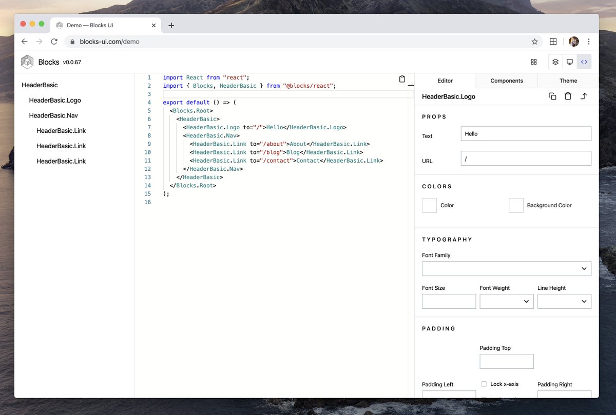 Blocks UI tweet media