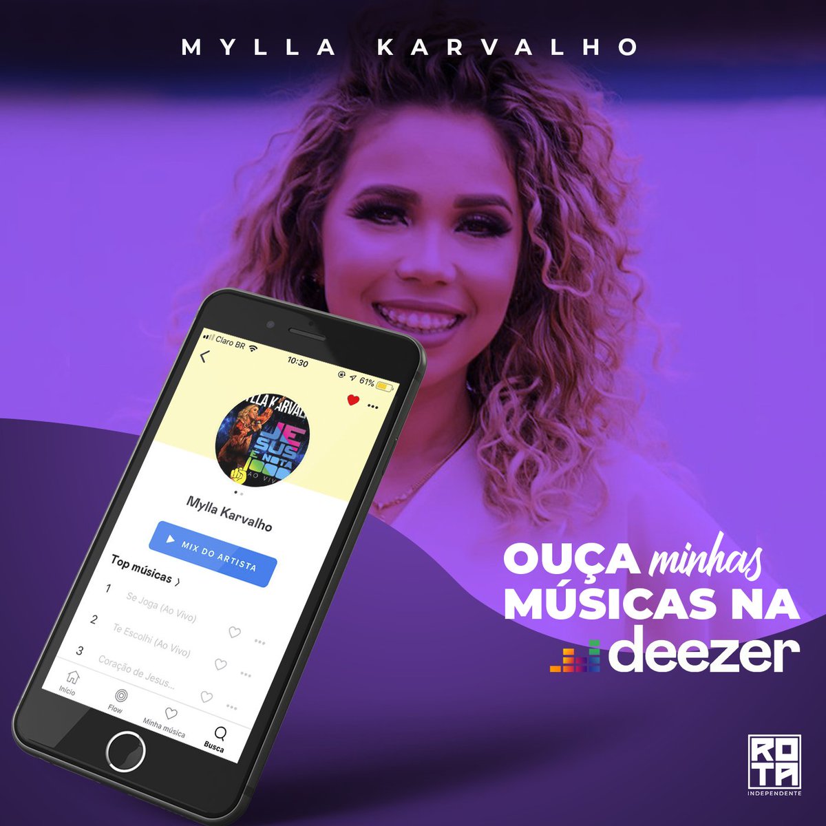 Siga a Cantora <a href="/myllakarvalho/">Mylla Karvalho</a> nas
Plataformas Digitais!! Ouça ás músicas na Deezer 💜

#rotaindependente #music #plataformasdigitais #work #saopaulo #digital #somosorotaindependente #gospel #spotify #deezer #playlist