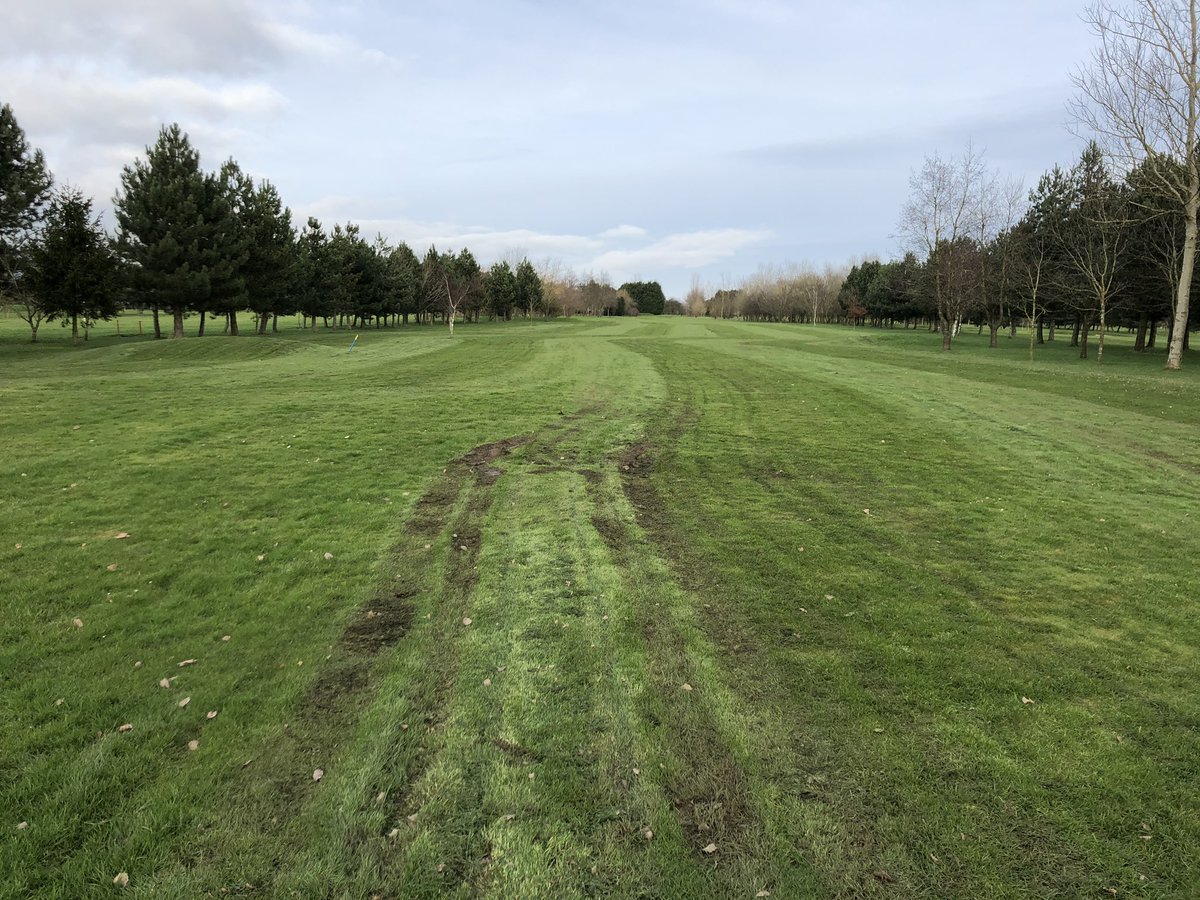 MMGolfClub's tweet photo. Great to see machinery and stripes appearing on #11, #12 & #17 today. A bit of mess has been made, but overall should help the course dry out! #Spring #DryingWeather #FingersCrossed https://t.co/ffqFpBDBZ8