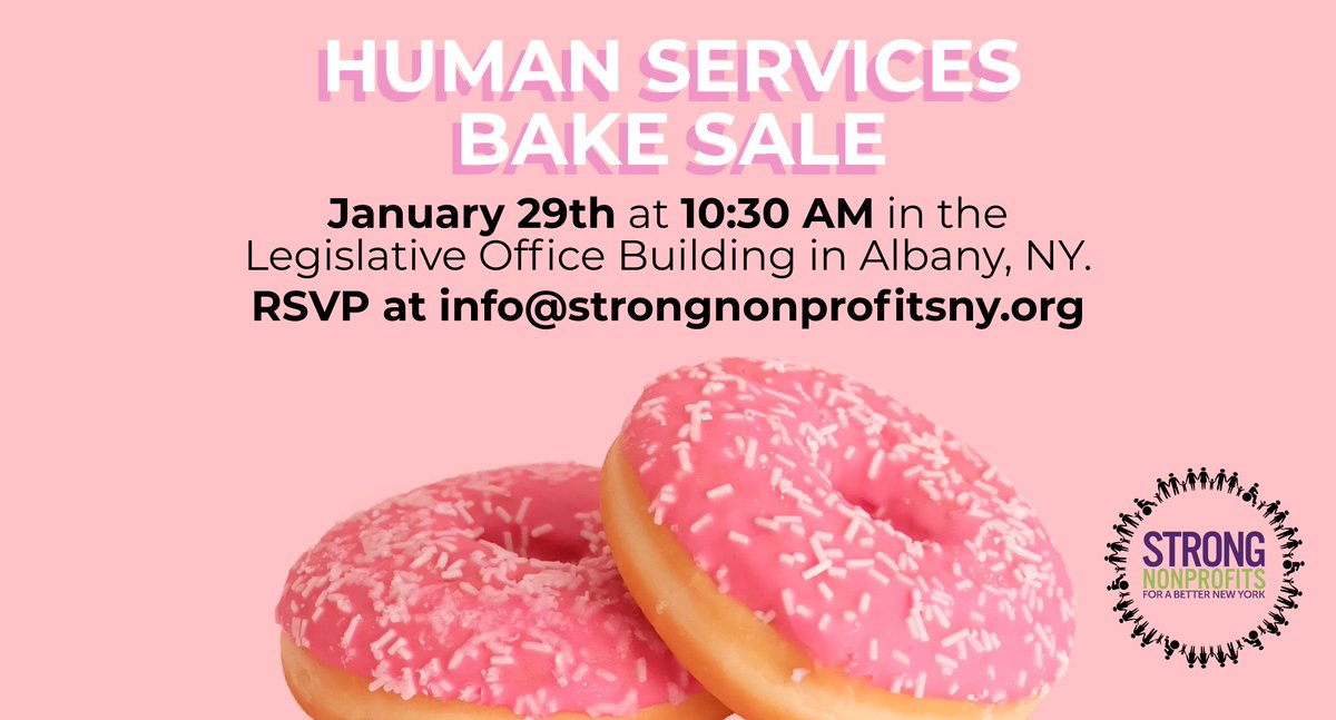 NonprofitsNY's tweet photo. Today's the day of the Human Services Bake Sale! Make sure you're following the #StrongNonprofits and #ServingUpTruth hashtags throughout the day for updates and pics from Albany! https://t.co/q5LaePwBuH