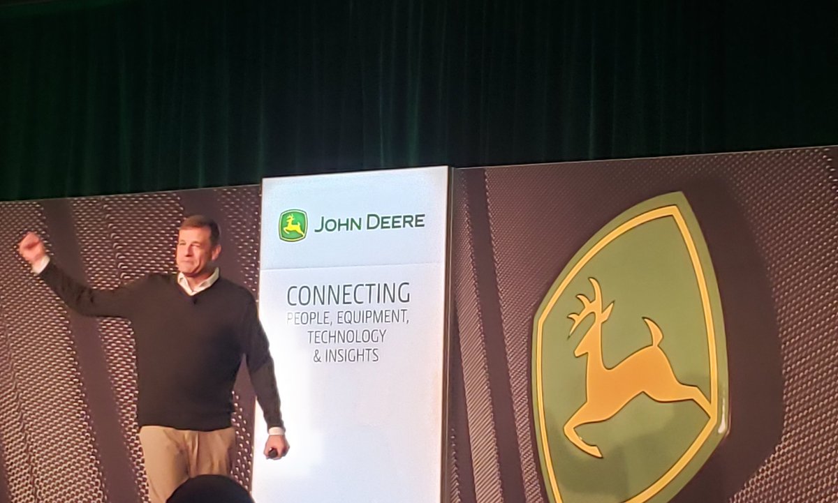 FarmrHuntr's tweet photo. Special thanks to @Lane_Arthur for the great shout-out to @pheasants4ever during the opening session of #DevelopWithDeere. Really appreciate him stopping by the booth last night to meet Howard Vincent, PF/QF CEO and chat with our great precision ag and conservation field team. https://t.co/vKV7ebo1Nb
